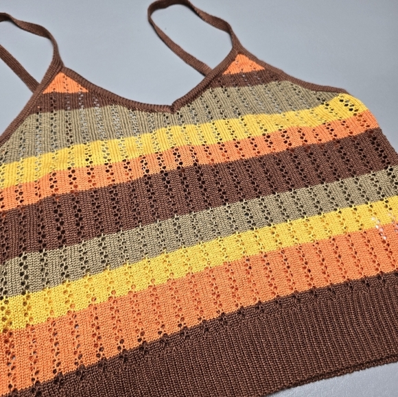 almost famous fall colors knit spaghetti strap crop top women's size 1X - Picture 4 of 9